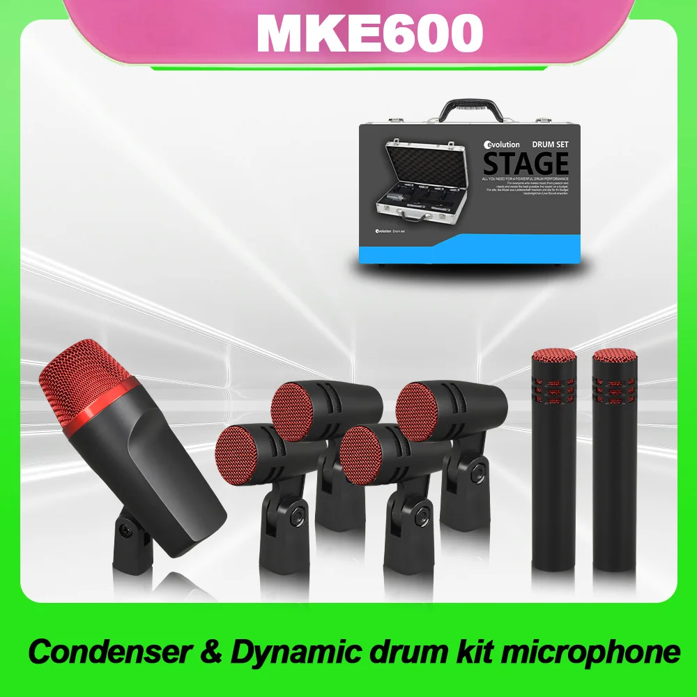 

Red the e600 7 Pack Drum Microphone All Metal Version is Dedicated to Outdoor Performances and Indoor Recording