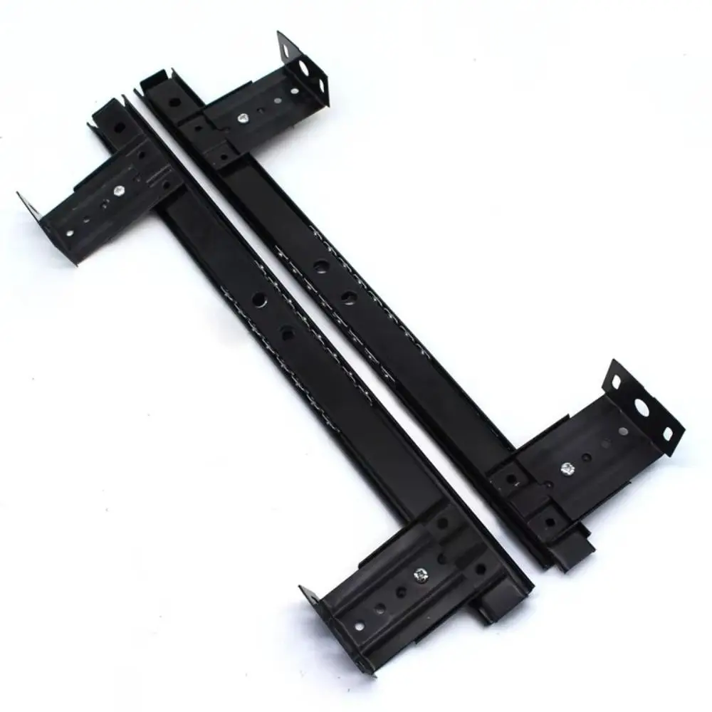 2PCS Ball Bearing Drawer Runners Full Extension Side Mounting Pull Out Tray Adjustable Low-Noise Steel Ball Bearing Slide