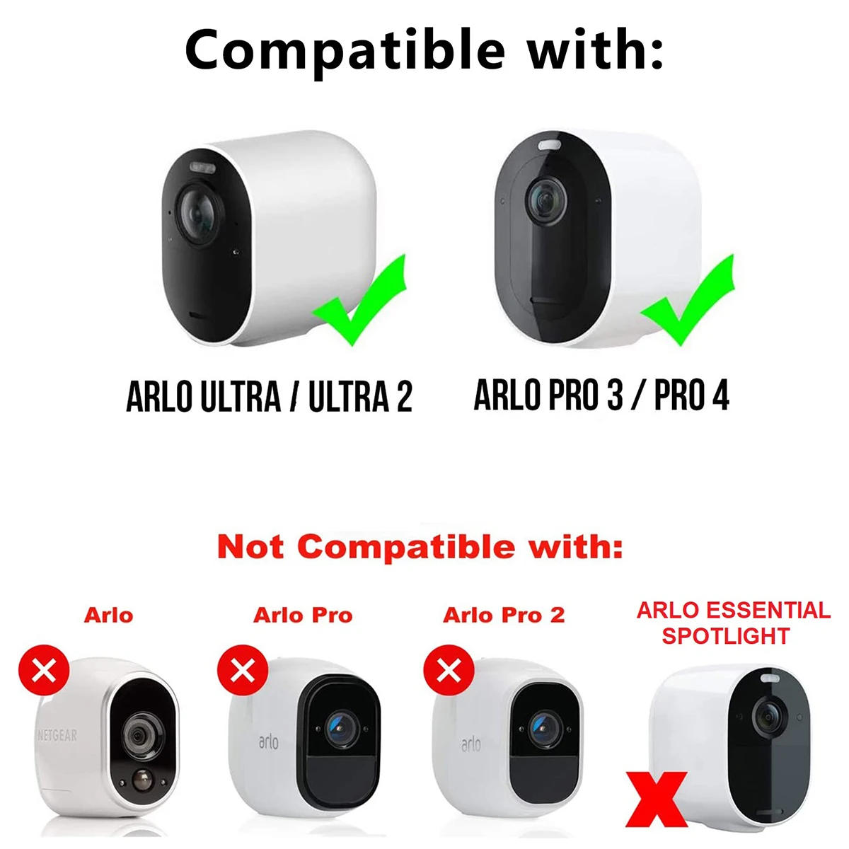 для Arlo Ultra/Ultra 2, Arlo Pro 3/Pro 4 Skin, всепогодный защитный силиконовый чехол (НЕ для Arlo Essential Spotlight)