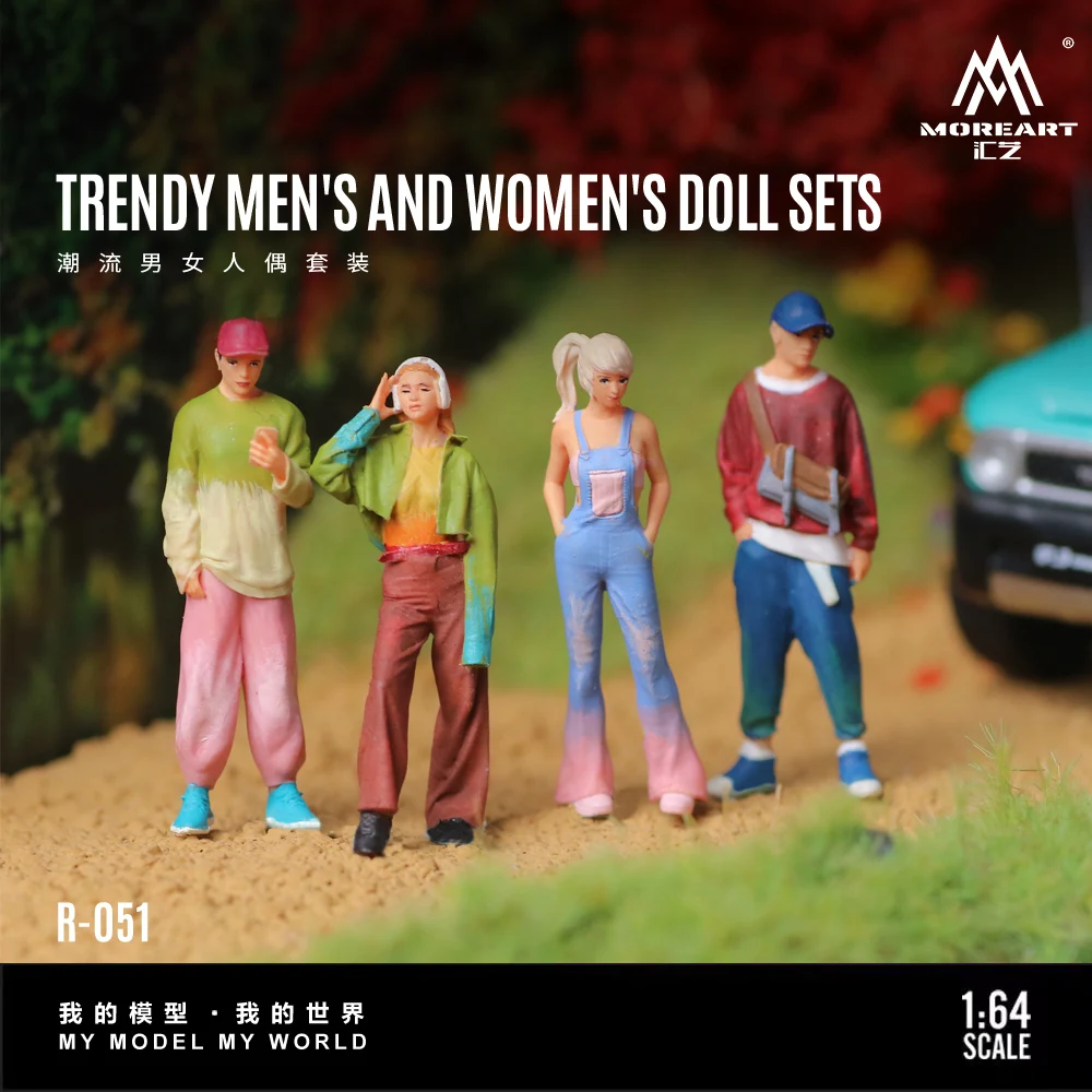 

More Art 1:64 модный мужской и женский набор кукол, украшение из смолы, модель фигурки для подарка, дисплея и коллекции