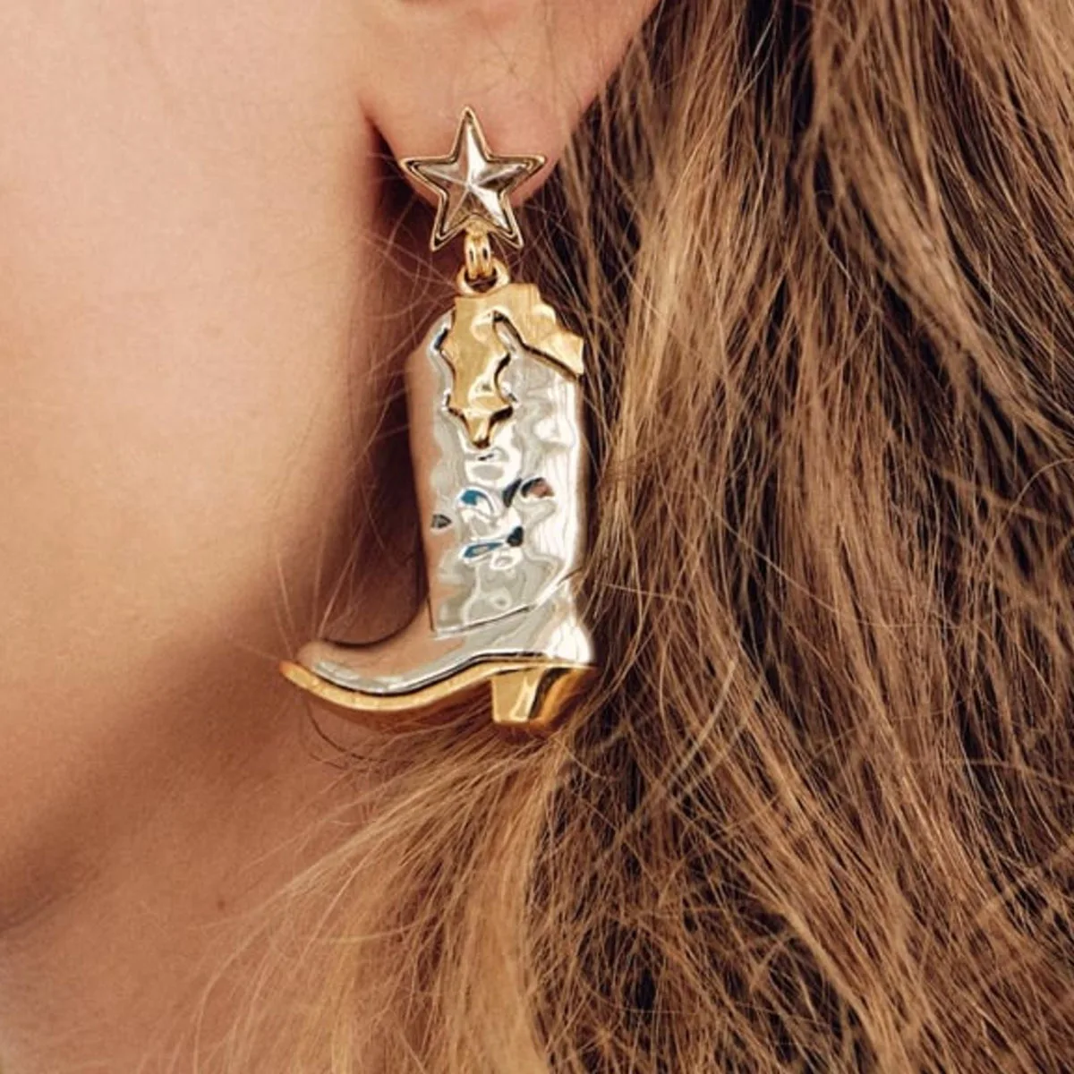 Personalized Retro Five-Star Battle Boots Alloy Earrings Creative Fashion Wedding Party Ladies Earrings Holiday Jewelry Gift