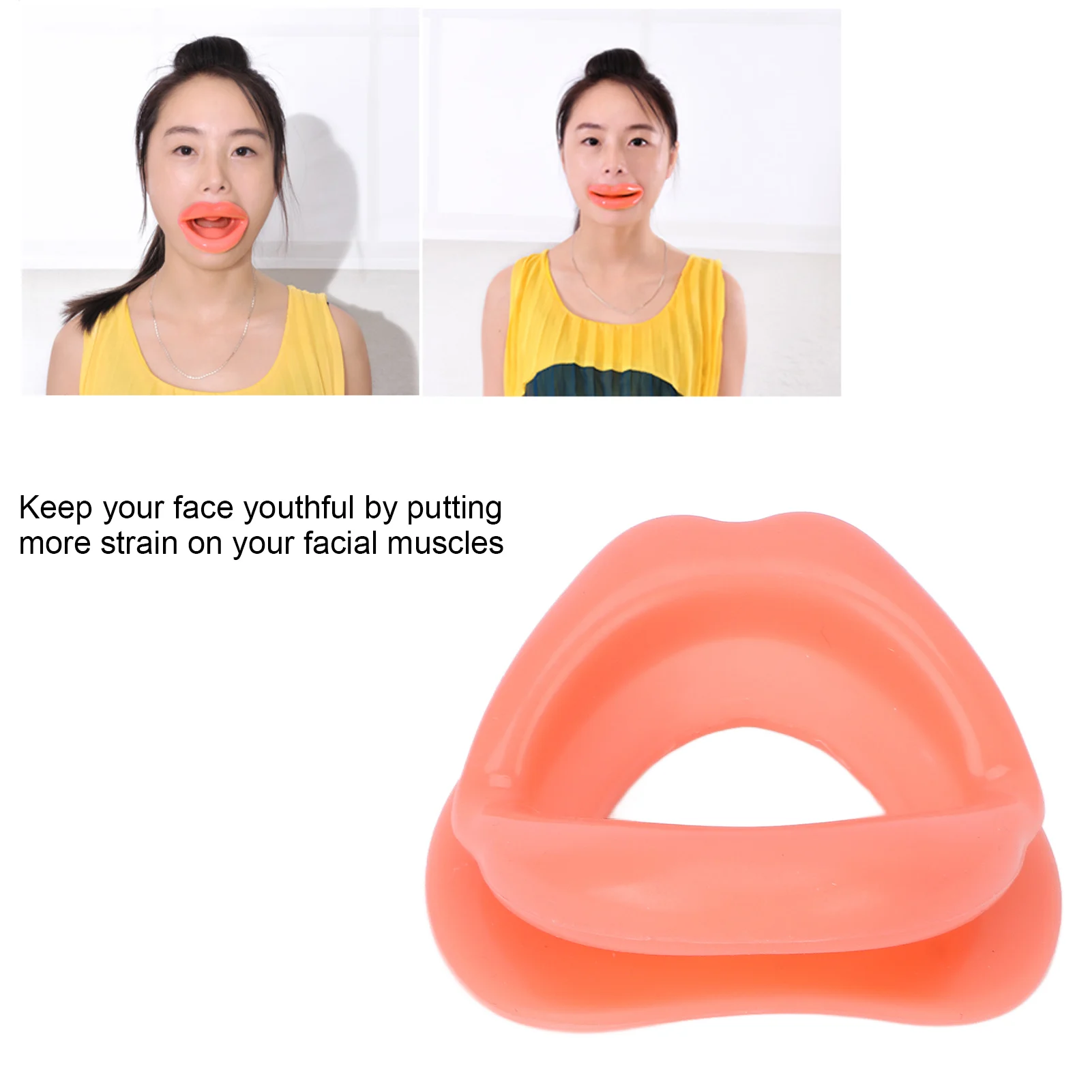 Silicone Rubber Face Slimmer Oral Mouth Muscle Massage Tool Silicone Face Slimming Tightening Smile Trainer Lip Exerciser