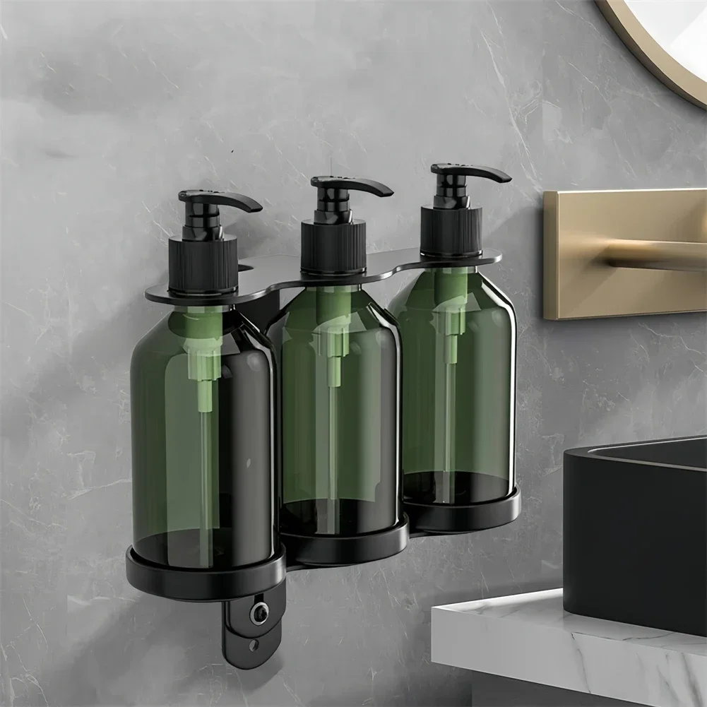 Dispensador de jabón de acero inoxidable no perforado montado en la pared, champú para Hotel y baño corporal, botella separada, baño, cocina y baño