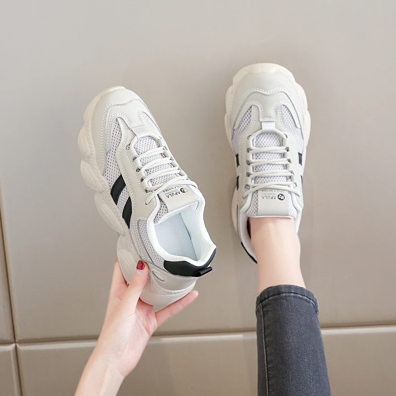 

Women Platform Sneakers for Women 4.5CM Thick Sole Non Slip Comfortable Breathable Walking Shoes Casual Athletic Footwear