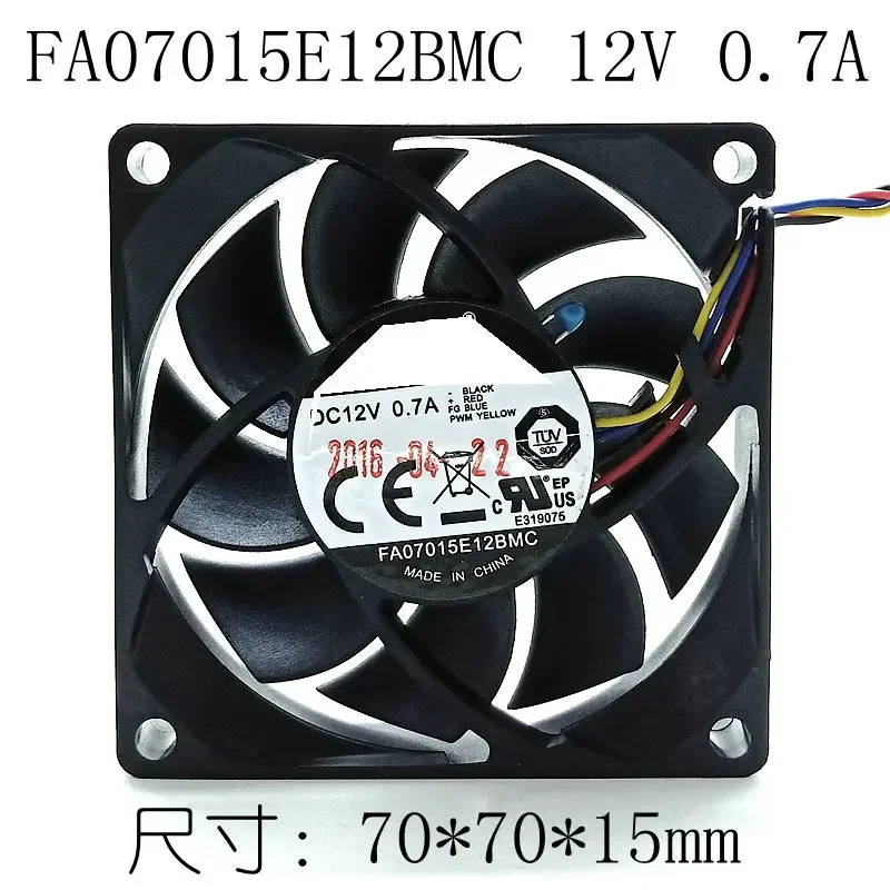FA07015E12BMC Coolermaster 70mm pwm 팬의 새로운 기능 DC 12V 0.70A 7CM 70X15mm 7015 4 선 CPU 냉각 팬