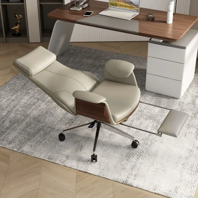 

Office chair leather boss chair, reclining computer chair