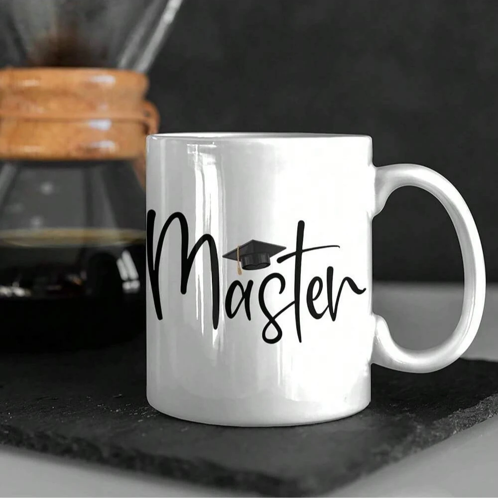 Halloweleen White Coffee Mug Master's Degree Gift Passed Study Exam Graduation Home goods family customization printed mugs