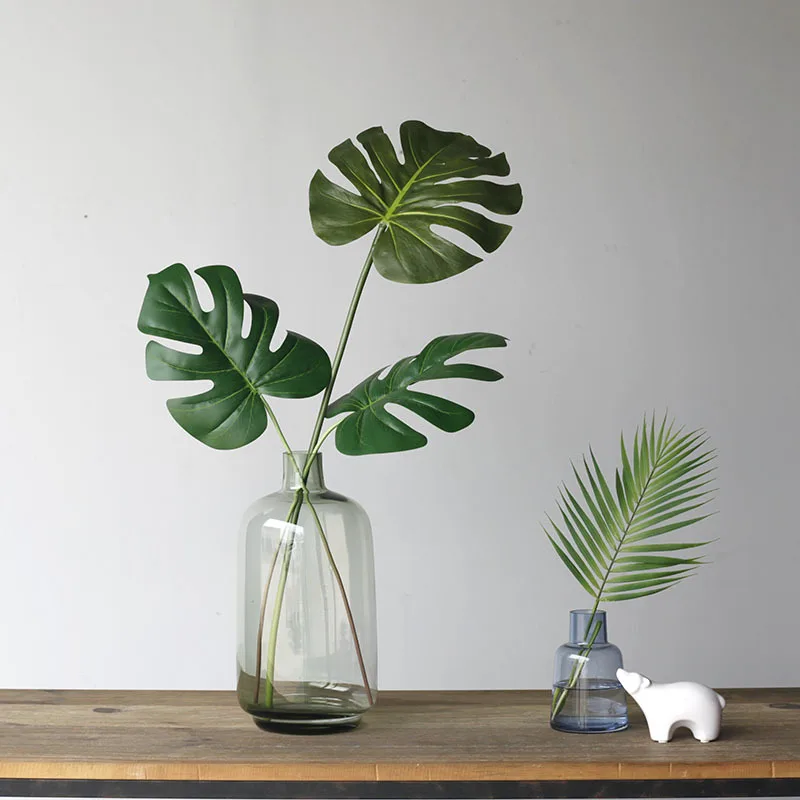59CM Turtle Leaf Artificial Plant Nordic Ins Home Decoration Wedding Ornament Plant Rainforest Octagonal Leaf - view 2