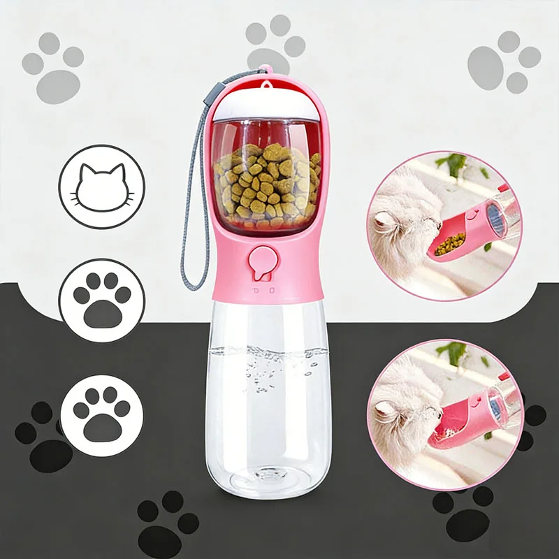 

Pet supplies large-capacity cat and dog outdoor portable 2-in-1 drinking and feeding high-temperature resistant multifunctional