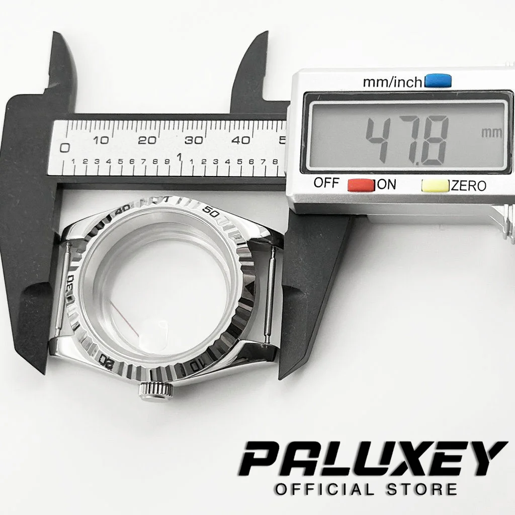 39mm Saphirglas wasserdicht silber geriffelt gebogenes Uhrengehäuse passen nh35 nh36 nh34 eta pt5000 Uhrwerk