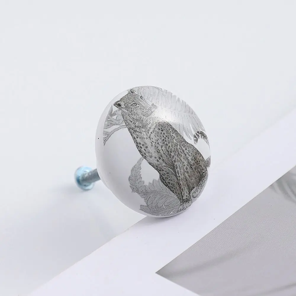 خزانة تسحب مقابض الأبواب السيراميك خزانة مستديرة مقابض لقطع الأثاث الحيوانية الديكور مع خزائن المسمار مقابض أدراج المطبخ
