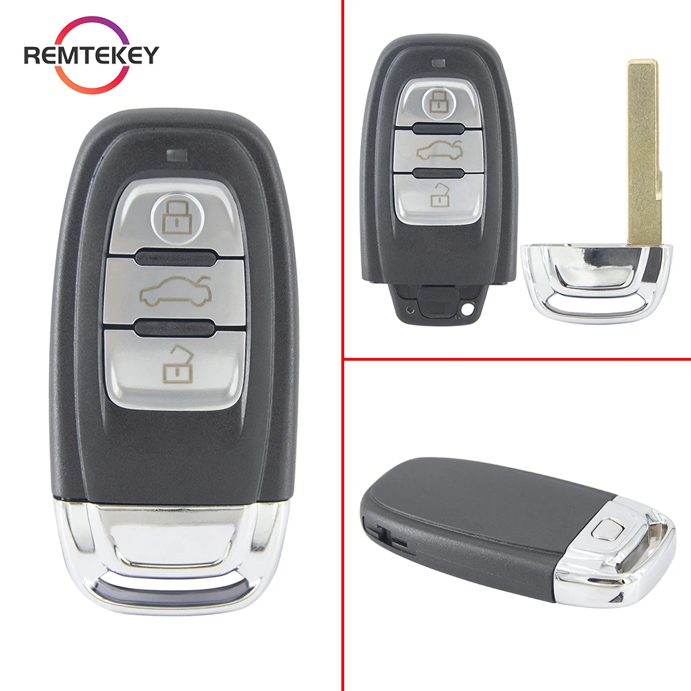 REMTEKEY Keyless Go Smart Remote Key Fob 3 Button 315/434/868Mhz PCF7945A 46 Chipfor Audi A4 A5 A6L A7 A8 Q5 2008-2016