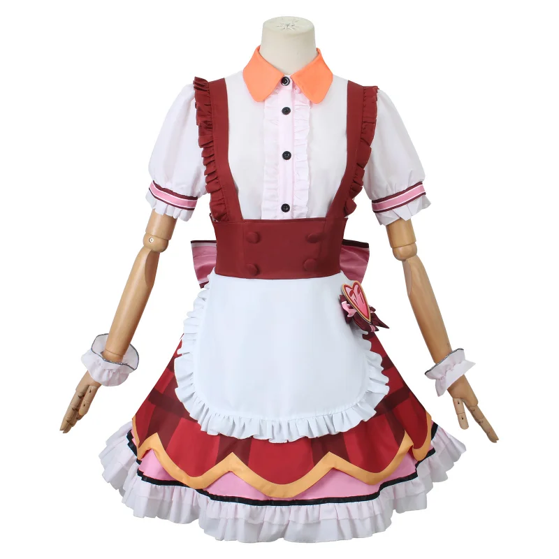 Anime Oshi No Ko Cosplay Ai Hoshino Maid Sweet Chocolate Coffee Girl Uniform Skirts Shirt Suspender Skirt with Apron Costume