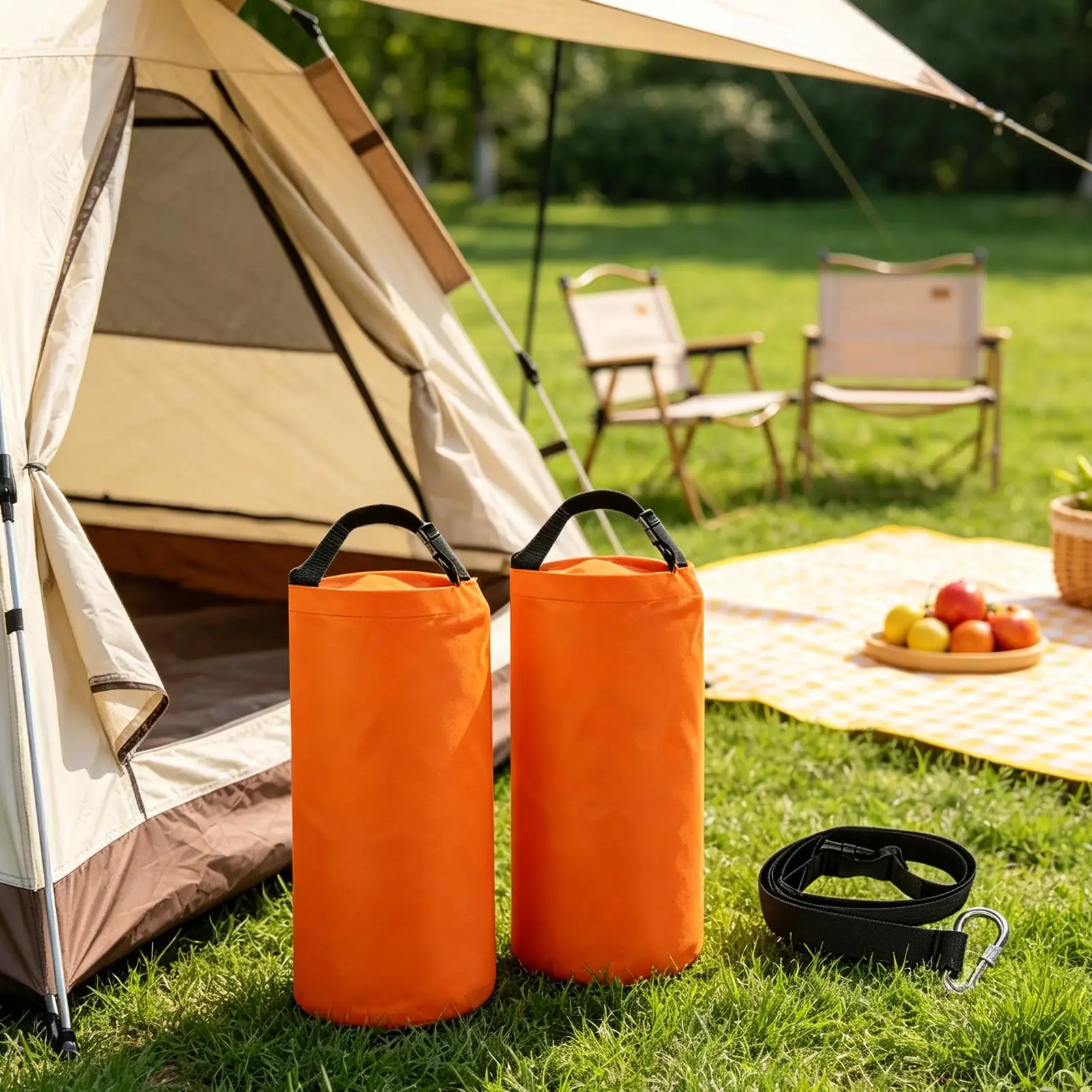 Canopy Weight Bags 2 Pack 25 LBS Oxford Cloth with Strap Canopy Sand Bags Weights for Pergolas Umbrella Flags Outdoor Banners