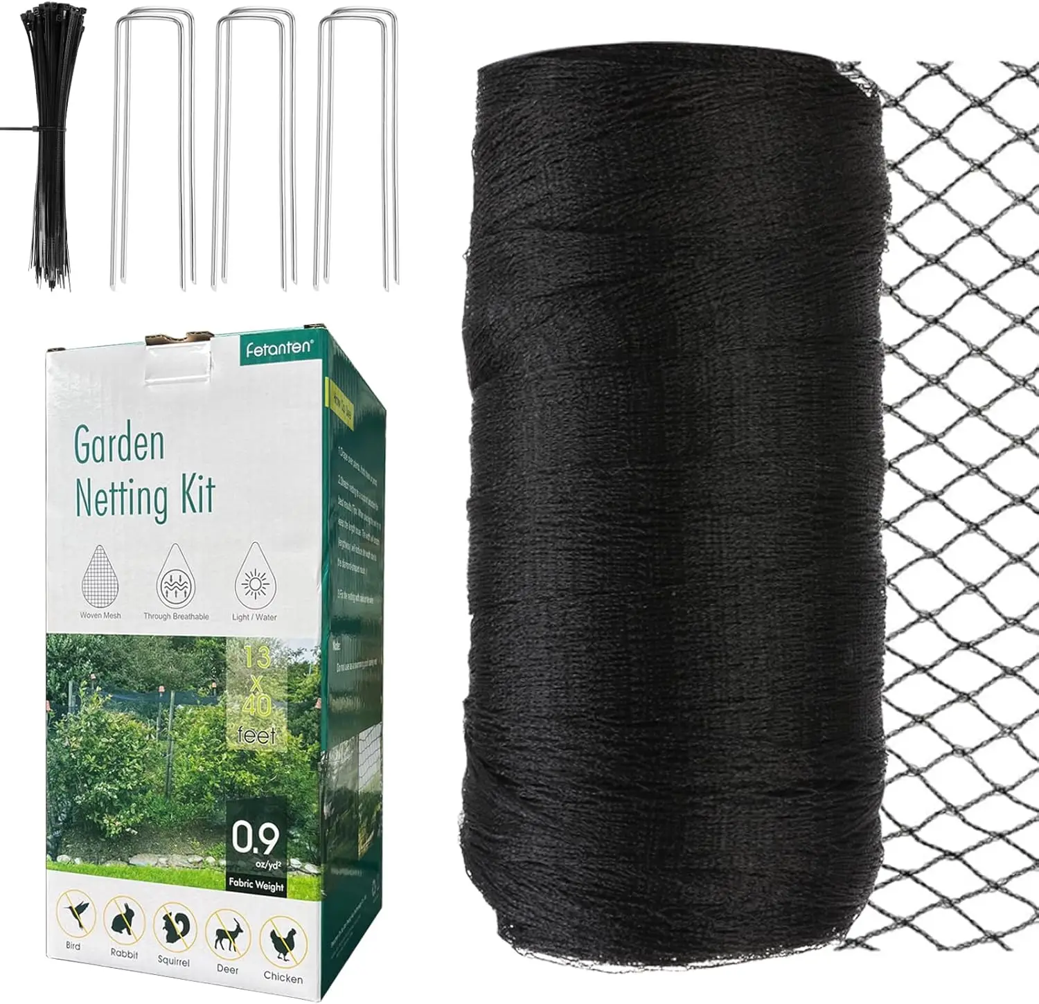 

Bird Netting for Garden, 13 x 40 FT Heavy Duty Woven Mesh Netting Protection for Vegetables Fruit Trees Blueberry from Birds