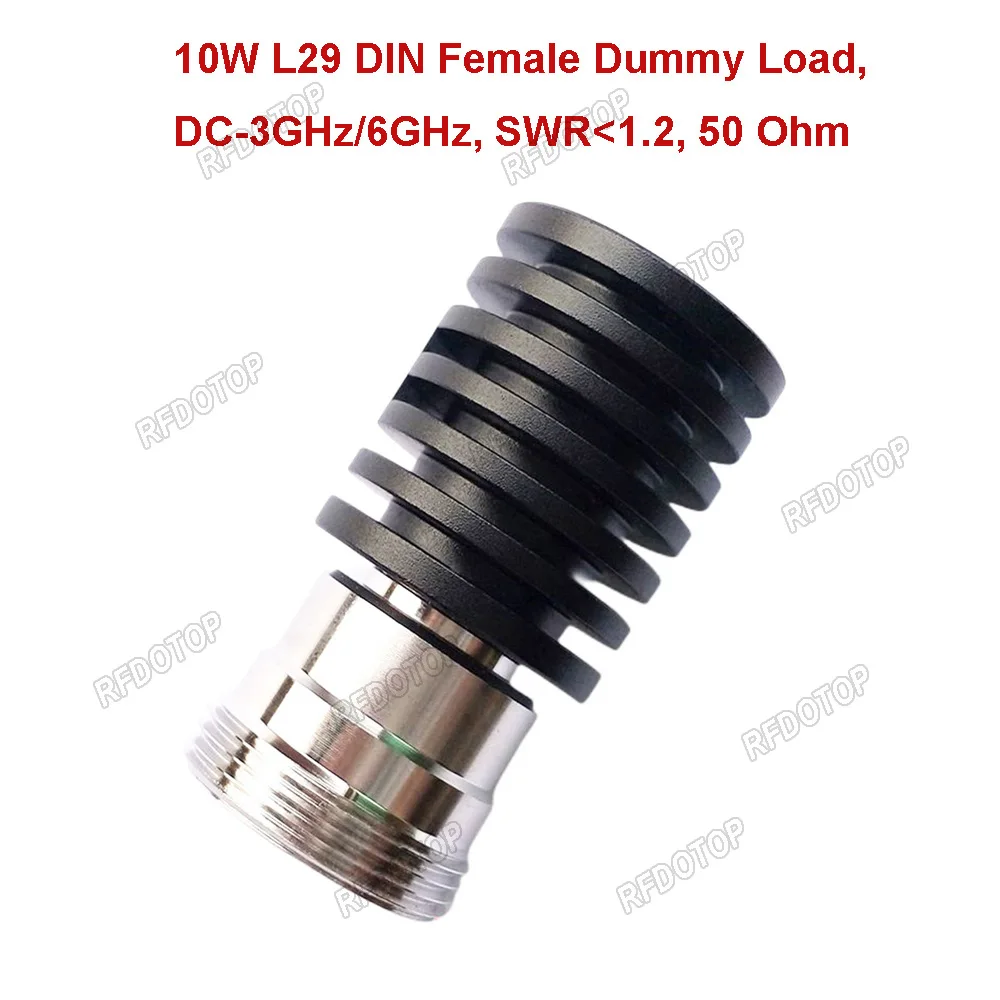 10W 3GHz/6GHz L29 DIN Female RF Coaxial Termination Dummy Load SWR＜1.2 50 Ohm Connector Socket Brass Straight Coaxial RF Adapter