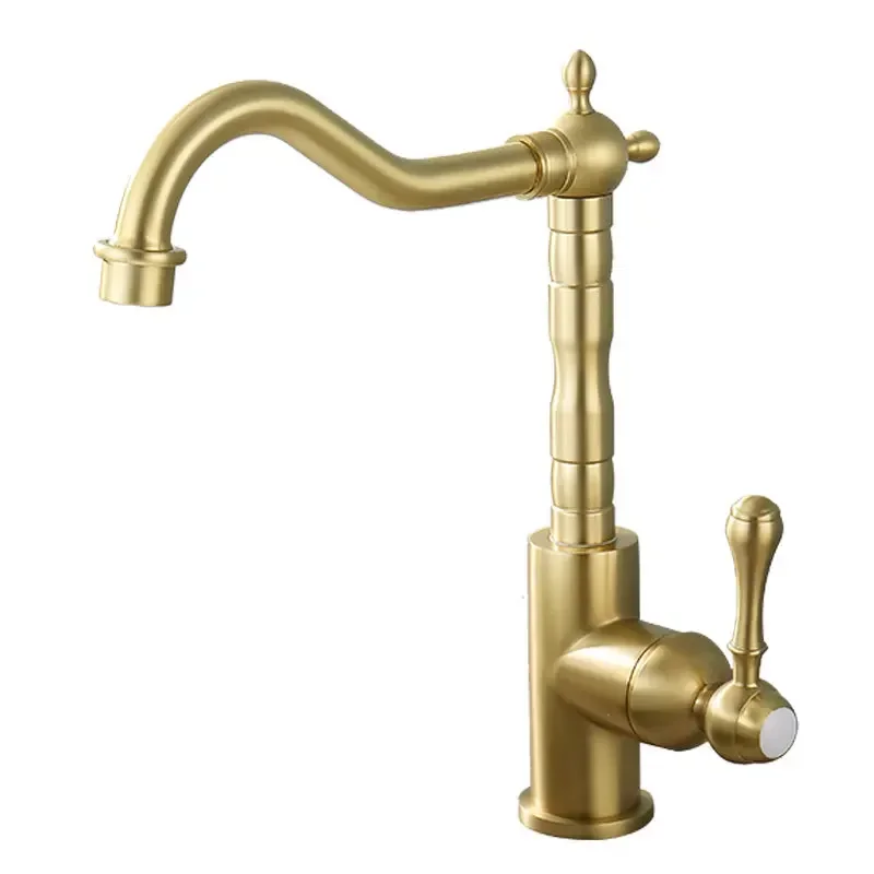 

Retro all-copper single-handle wash basin hot and cold, bathroom antique gold wash basin faucet MT2301