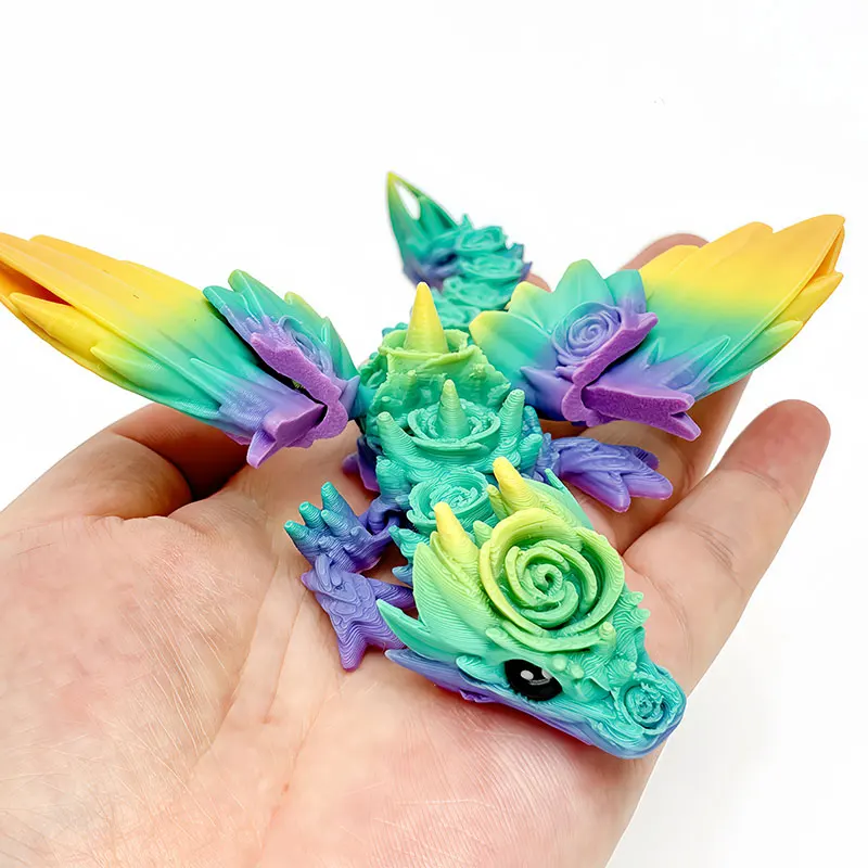 صغيرة ثلاثية الأبعاد مطبوعة التنين الطائر مشرق اللون سطح المكتب ديكور الإبداعية تمثال صغير كول الخيال نماذج للحيوانات هدية لهواة الجمع