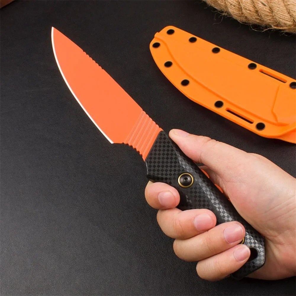 BM 15600 High hardness fixed blade titanium coated knife Outdoor Camping Hiking tactics Military survival EDC straight knife men