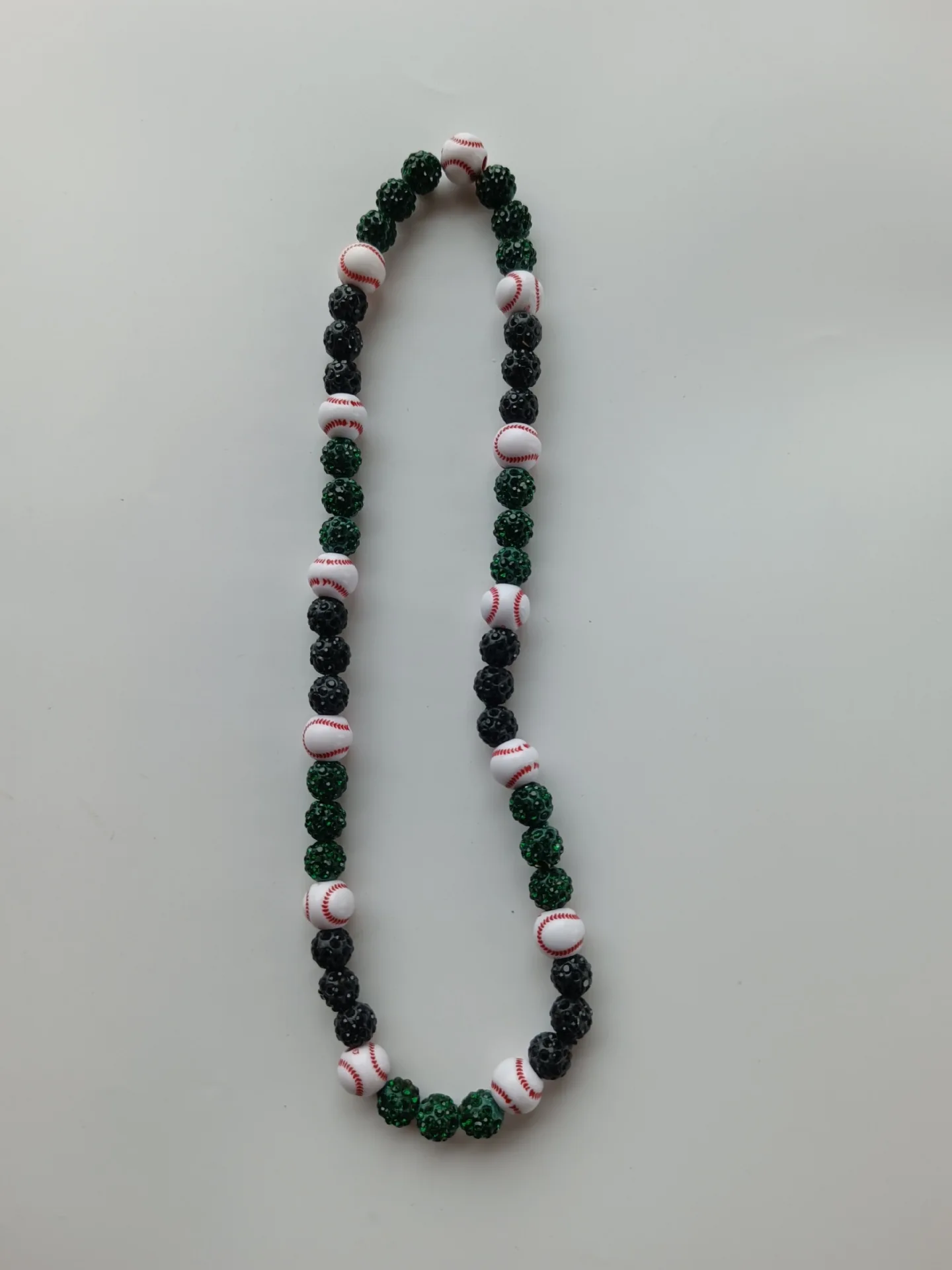 1pcs 10mm Baseball Necklace for Men Bling fy5d  Rhinestone Ball Beaded Necklace baseball Players Lovers Inspired Jewelry