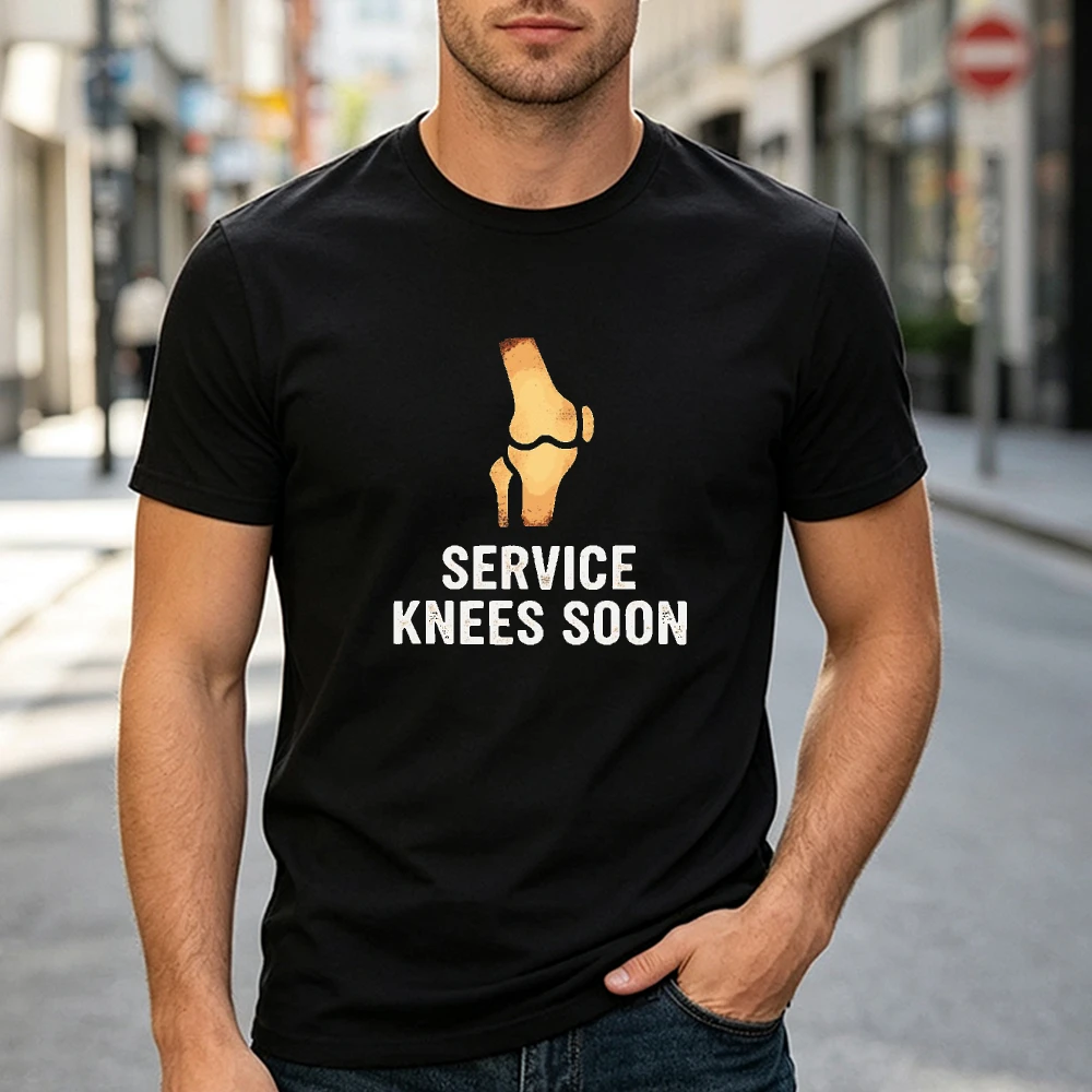 Service Knees Soon Orthopedic Surgery T Shirt Men Medical Joint Replacement Print Tee Black Recovery Humor Top