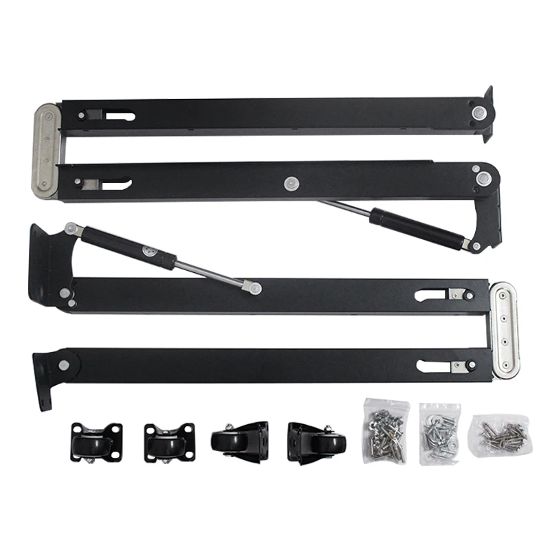 شريط مكتب متعدد الوظائف قابل للتمديد قابل للطي مع أجهزة مسار منزلق مخفية لتوفير المساحة لتناول الطعام في المكتب المنزلي #6