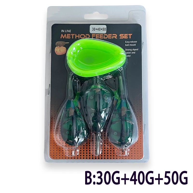 TAKEDO 20G 30G 40G 50G 60G Carp Feeder Set Bait Thrower Carp Fishing Method Feeder and Mould Carp Fishing Tackle Set image 4