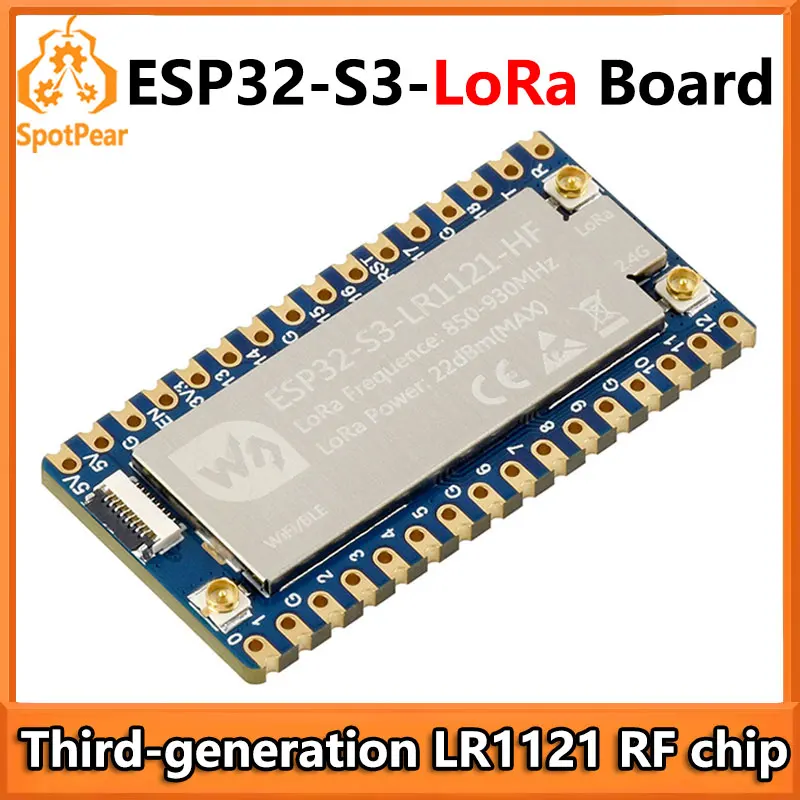 Waveshare ESP32‑S3 LoRa Development Board with LR1121 3rd Generation RF Chip USB Stamp Hole