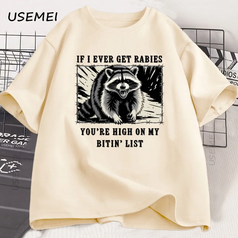 

Funny Raccoon Graphic T Shirts Vintage Design Men's Clothing Harajuku Oversize Tee Cotton Fashion Streetwear Unisex Tops Clothes