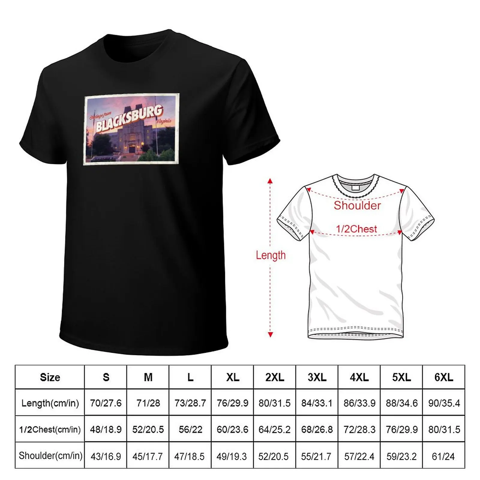 Blacksburg Sunset Postcard T-Shirt Trend Art Print T-Shirt