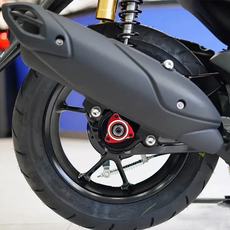 Motorcycle Fluorescent CNC Rear Axle Plate Wheel Decorative Cover For Yamaha NMAX NVX AEROX 155 2020 - 2023 Scooter Accessories