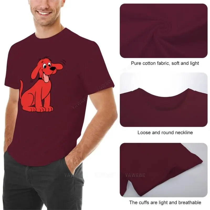 summer men t-shirt brand top Clifford the big red dog T-Shirt summer clothes boys t shirts mens t shirts pack