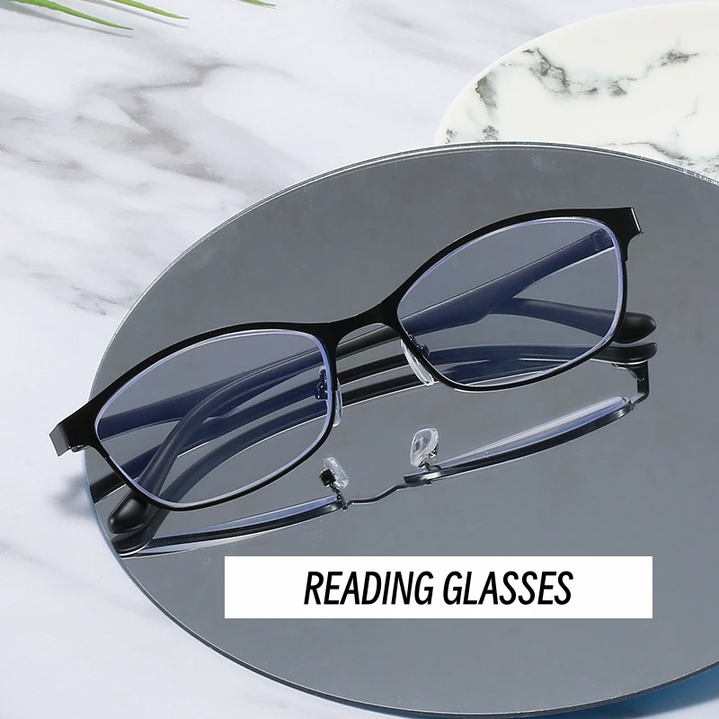 

Full Frame Business Metal Reading Glasses Blue Light Blocking Eye Protection Eyewear for Men Women New Finished Student Eyewear