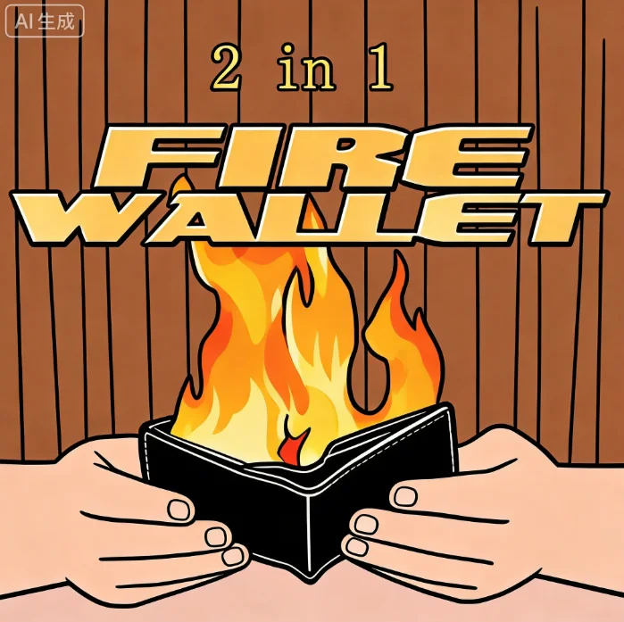 خدعة السحرة الأمريكية بمحفظة النار - محفظة بلهب كبير 2 في 1 للعروض المسرحية والشارعية، أداة خدع سحرية للسحرة