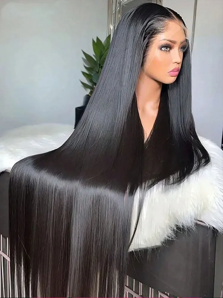 42 Inch 250% Density 13x4 13x6 Lace Frontal Wig For Black Women Brazilian Wigs Human Hair 5x5 gluess  wigs Bone Straight