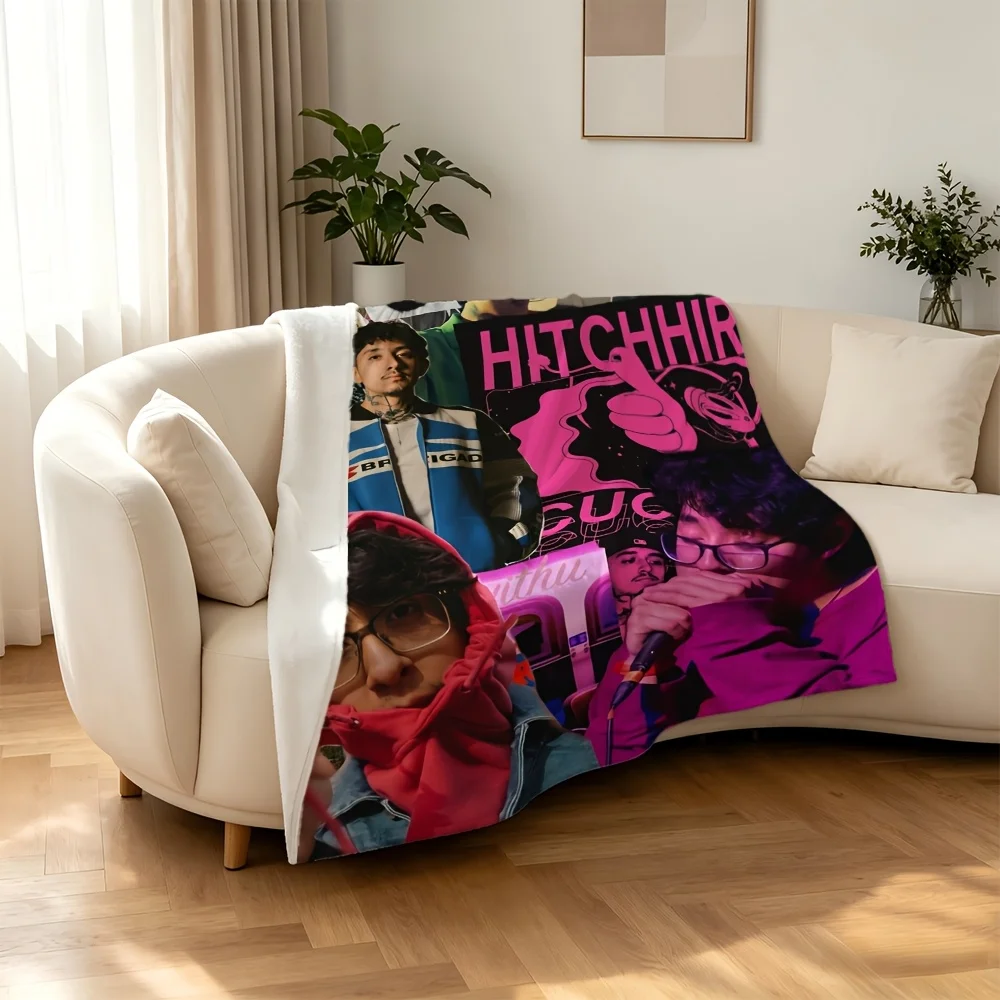 Oversized Graphic Print Blanket Throw 150x200cm Pop Culture Novelty Bed Cover for Sofa Couch Decor