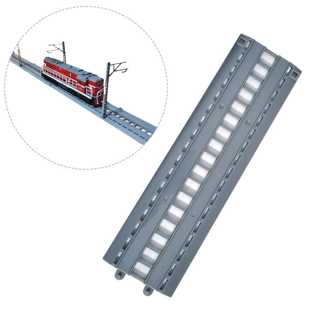 ชุดรางรถไฟจำลองขนาด HO ความยาว 80 ซม. ชุดรางรถไฟแบบเชื่อมต่อกัน อุปกรณ์เสริมชุดประกอบแบบจำลอง