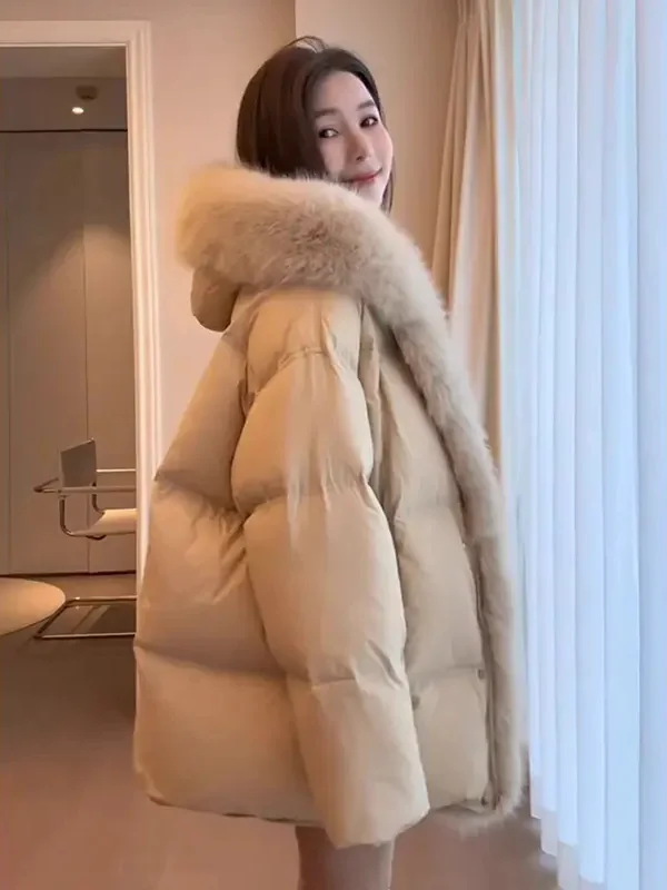 

Sli Pure Color Mid-Length Cotton Jaet Women's Korean Sle Spring New Small Size Outerwear Commute Loose Fit Zipper