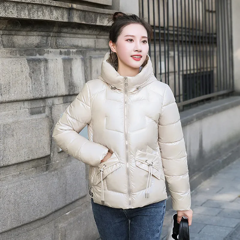 2024 New Winter Eiderdown Cotton-padded Jacket Is Light and Thin Short and Casual Fashionable and Bright Face Free Wash Jacket