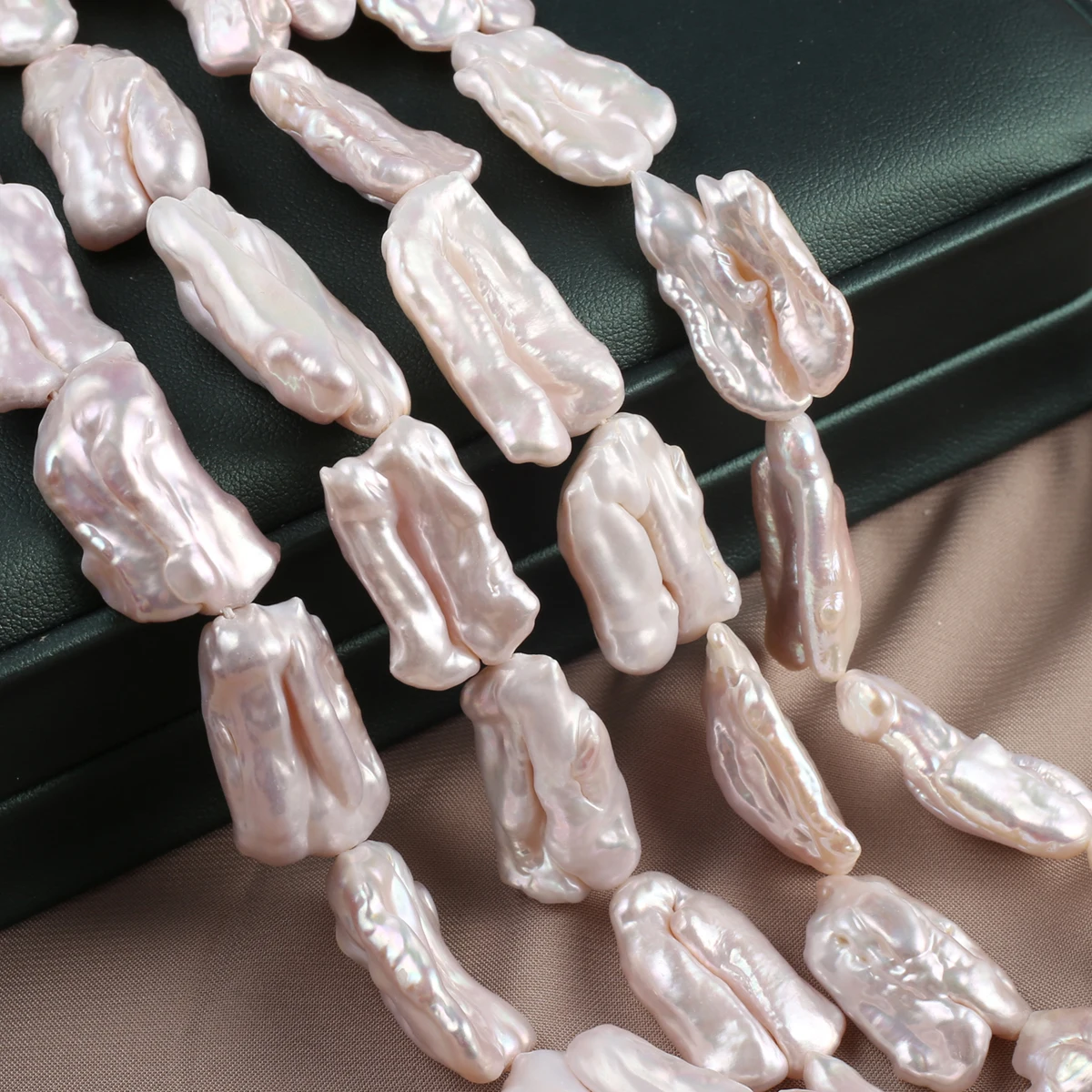 Natural Pearl Large Biwa Beads Exquisite Shape Elegant Appearance for DIY Jewelry Making Handmade Bracelet Necklace Length 36cm