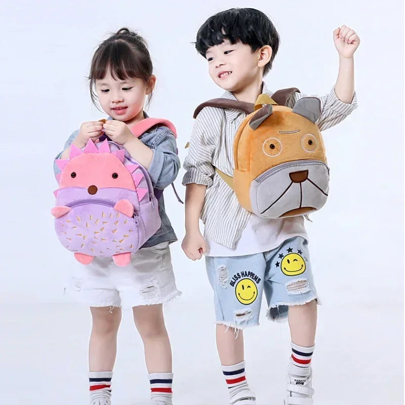 2-4Y Cute Cartoon Backpack for Kids Plush Reduce Burden Backpack Korean Kindergarten Animal Children Schoolbag Baby Accessories