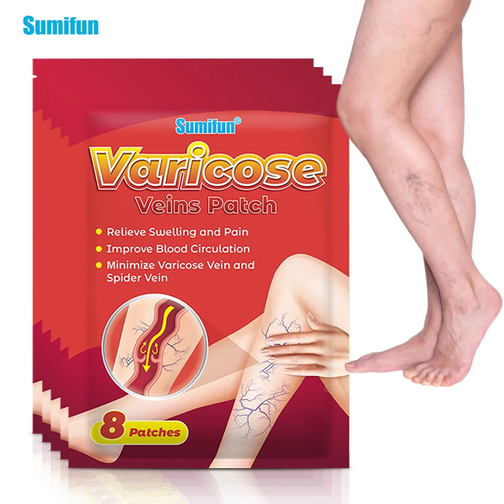 

8/24/40Pcs Sumifun Varicose Veins Patch Vasculitis Phlebitis Spider Sticker Varicosity Angiitis Relieve Pain Medical Plaster