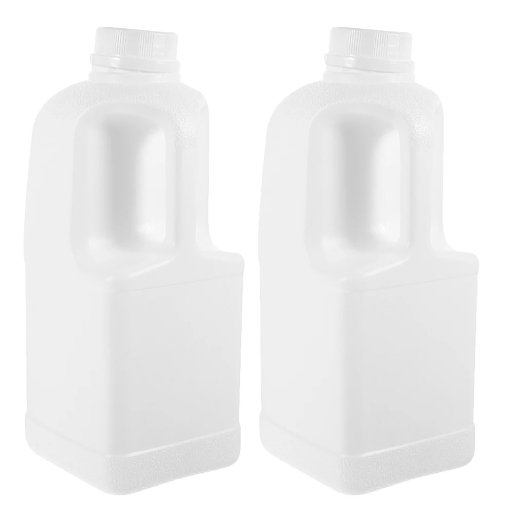 

2pcs Food Plastic Jar Space-Saving Transparent Condiment Container Handle Reusable Gallon Jug Sauces Syrups Drinks Storage Large