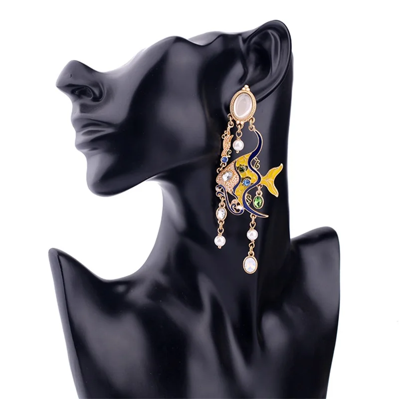 Fresh enamel glaze cute frog asymmetric earrings temperament woman jewelry fashion earrings