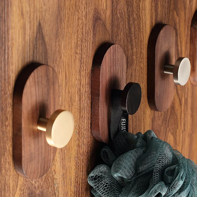 Wood Black Walnut Hook Modern Minimalist Coat Hook Closet Hanger Towel Hook Wall Organizer Hook Decorative For Home Kitchen