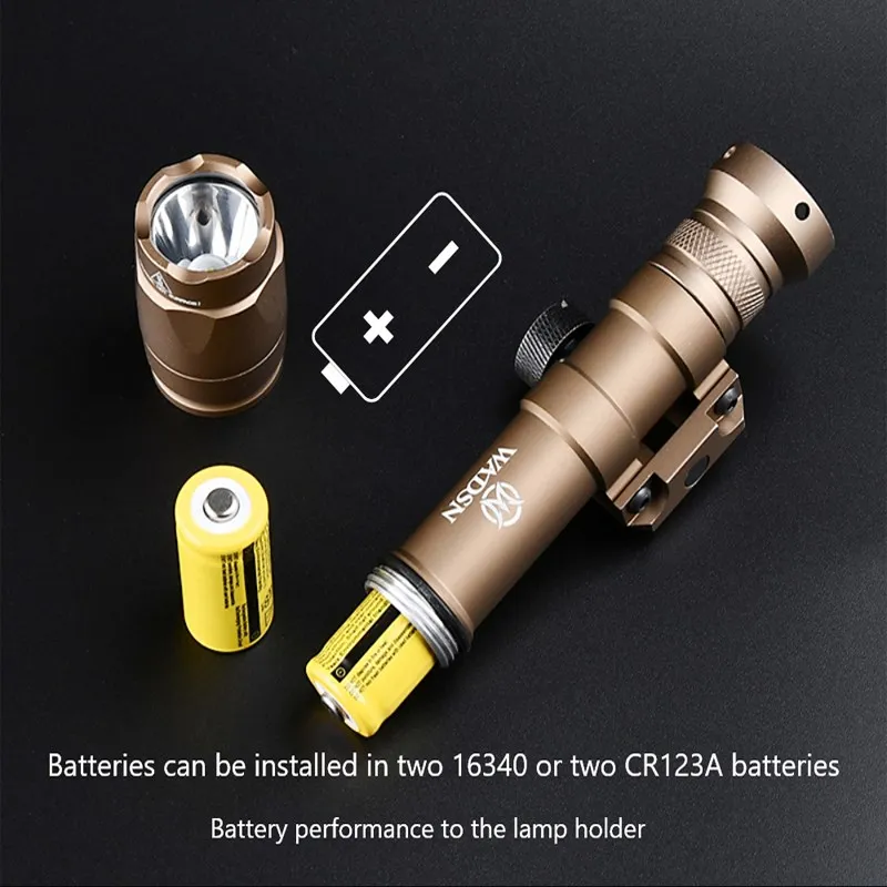 WADSN M300 M600 M300A M600C Tactical Flashlight 400lm/600lm White LED Light Fit 20mm Picatinny Rail Hunting Airsoft Accessory