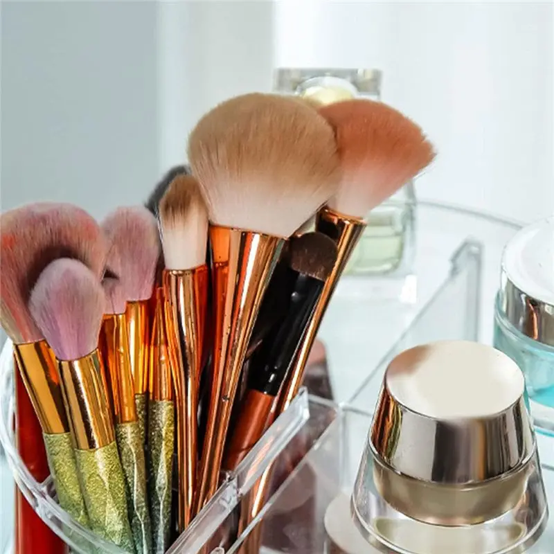 【Big Deal】Rotating Makeup Organizer,360° Degree Spinning Make Up Stand,Large Capacity Clear Cosmetic Organizer,Adjustable Displa
