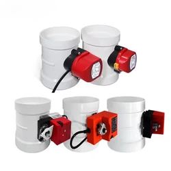 220V AC Plastic ABS Electric Air Damper PVC Motorized Pipe Control Check Valve 75mm 110mm 160mm Round Pipe Air Volume Controller