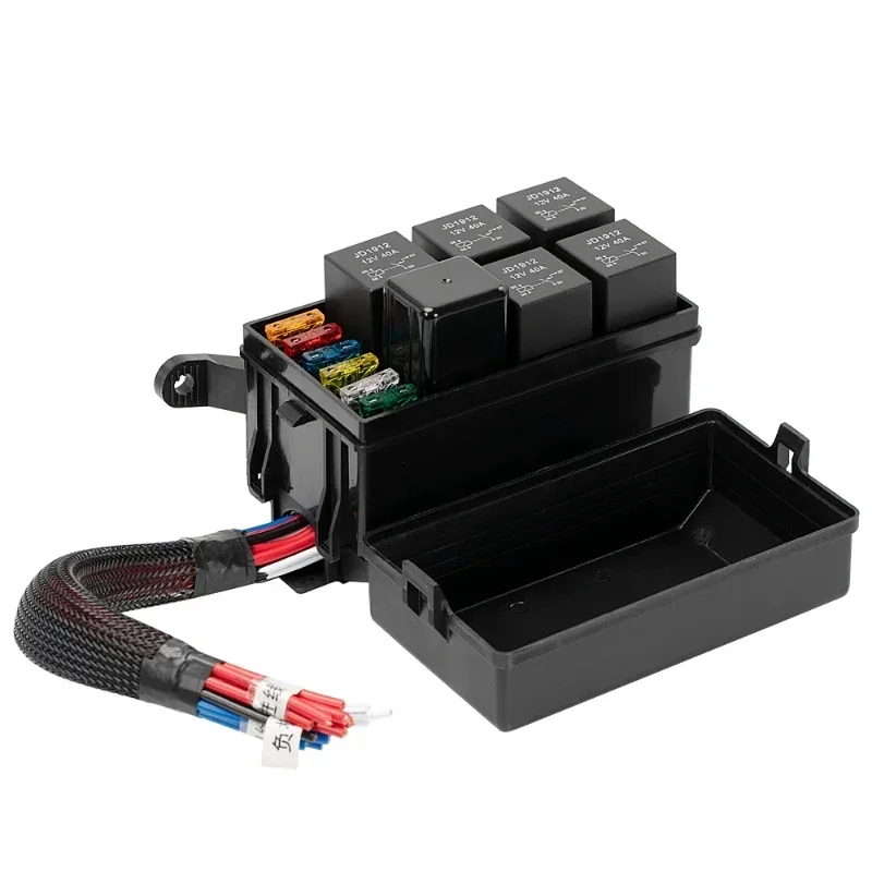 Automotive Race Car Fuse Relay   Relay 6 Slot Standard Blade Fuse Relay Box Wired For Truck Marine Use