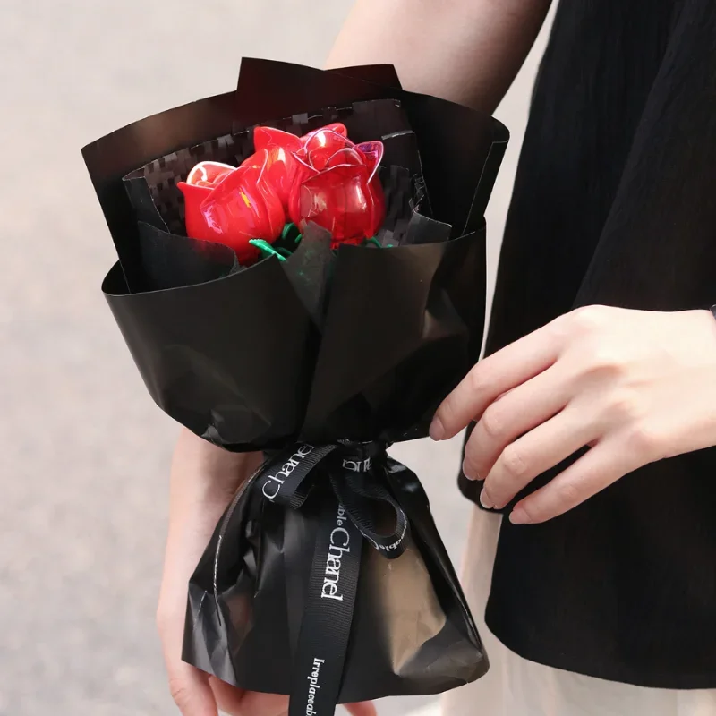 

DIY Rose Bouquet Building Blocks Set Eternal Flower Assembling Model Kids Toys Girlfriend Valentine's Day Gifts Home Decoration